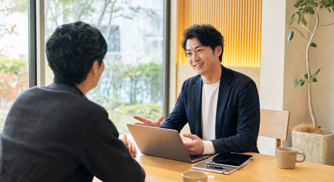 商談で会話するIntelligentSalesの利用イメージ